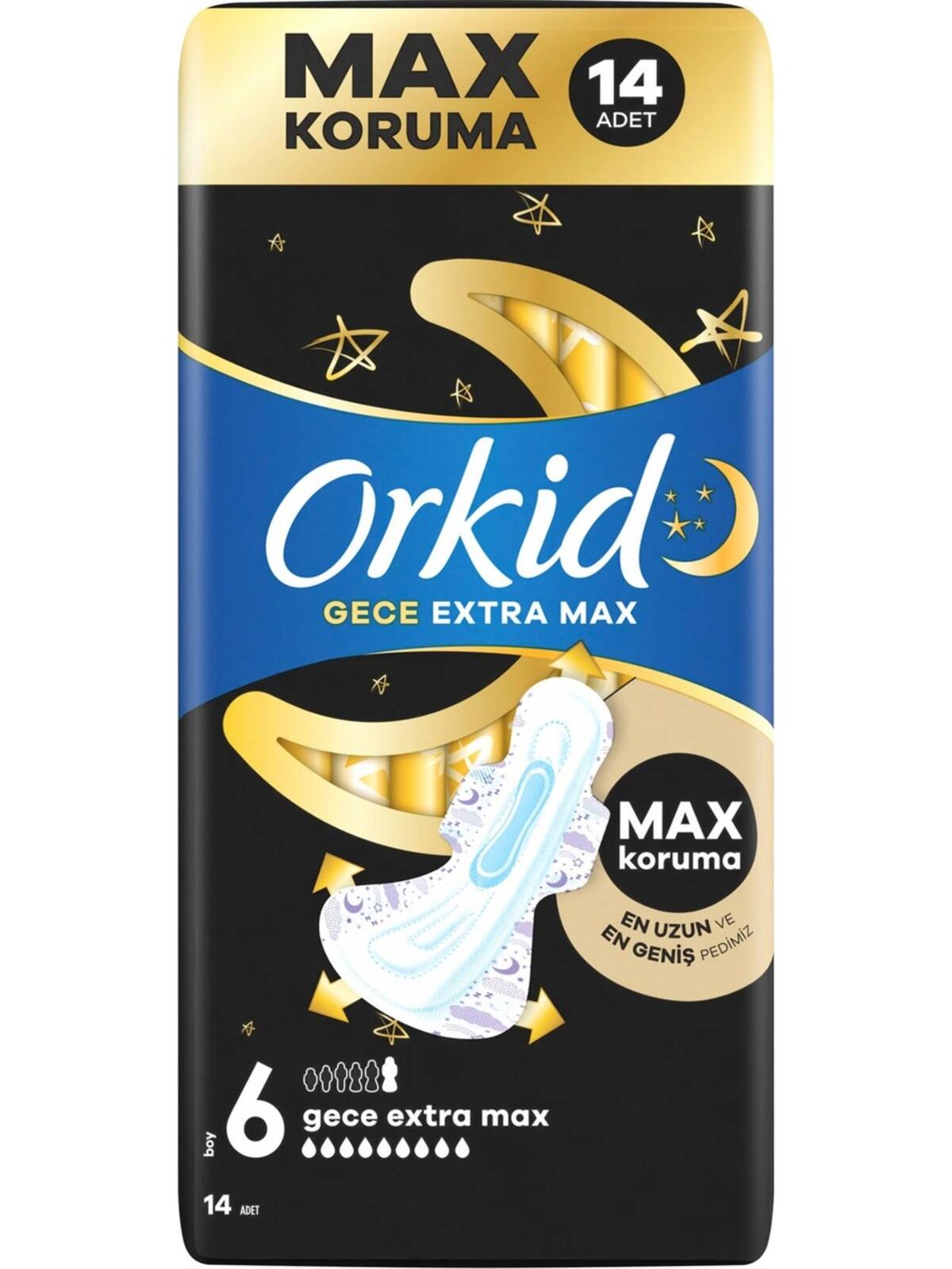 Orkid Hijyenik Ped Ultra Extra Gece Max 14Lü N:6
