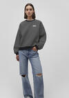 Mavi Sweatshirt M1S10100-85143 Siyah Çizgili