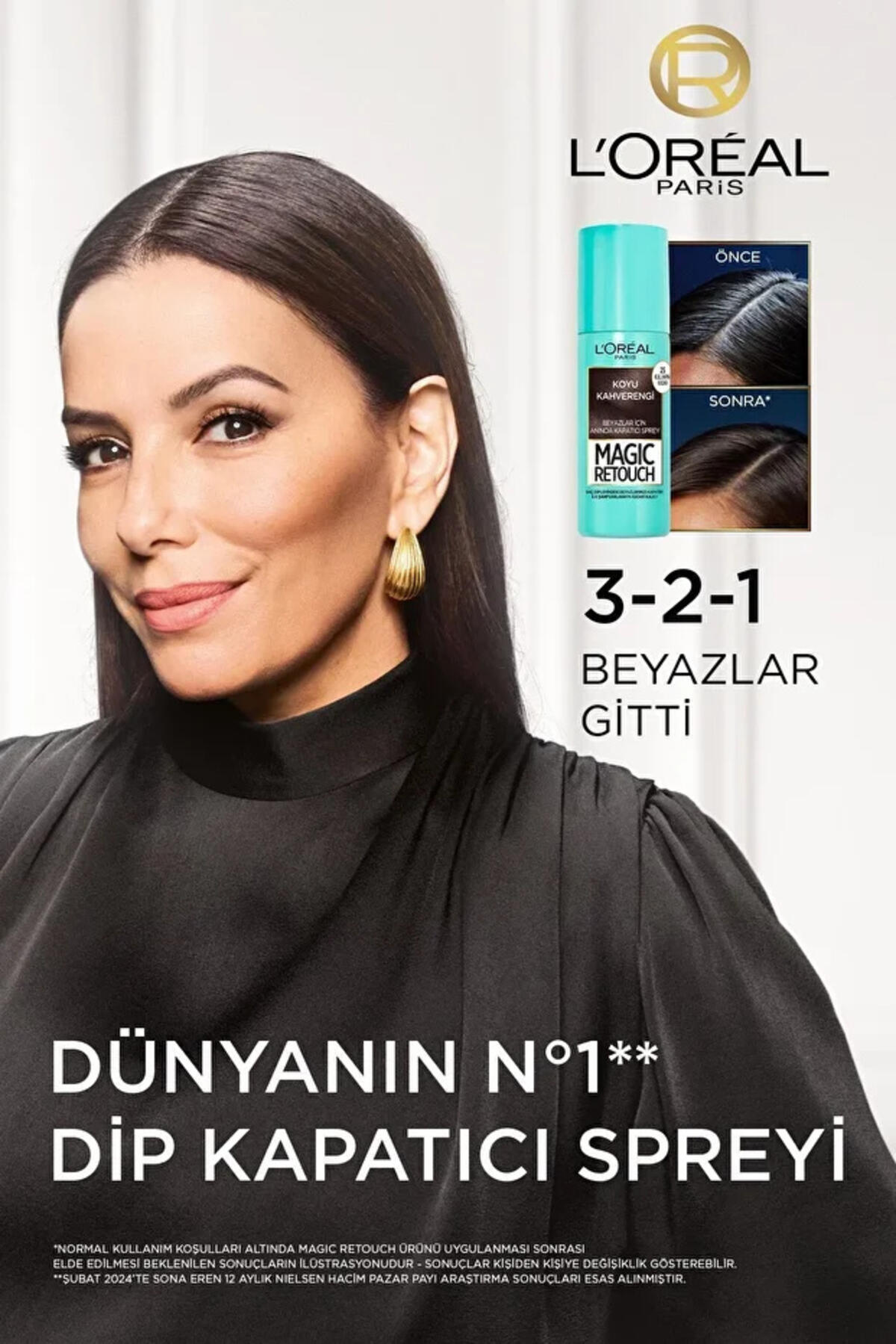 Loreal Paris Beyaz Kapatıcı Saç Spreyi 3 Kahve 75Ml