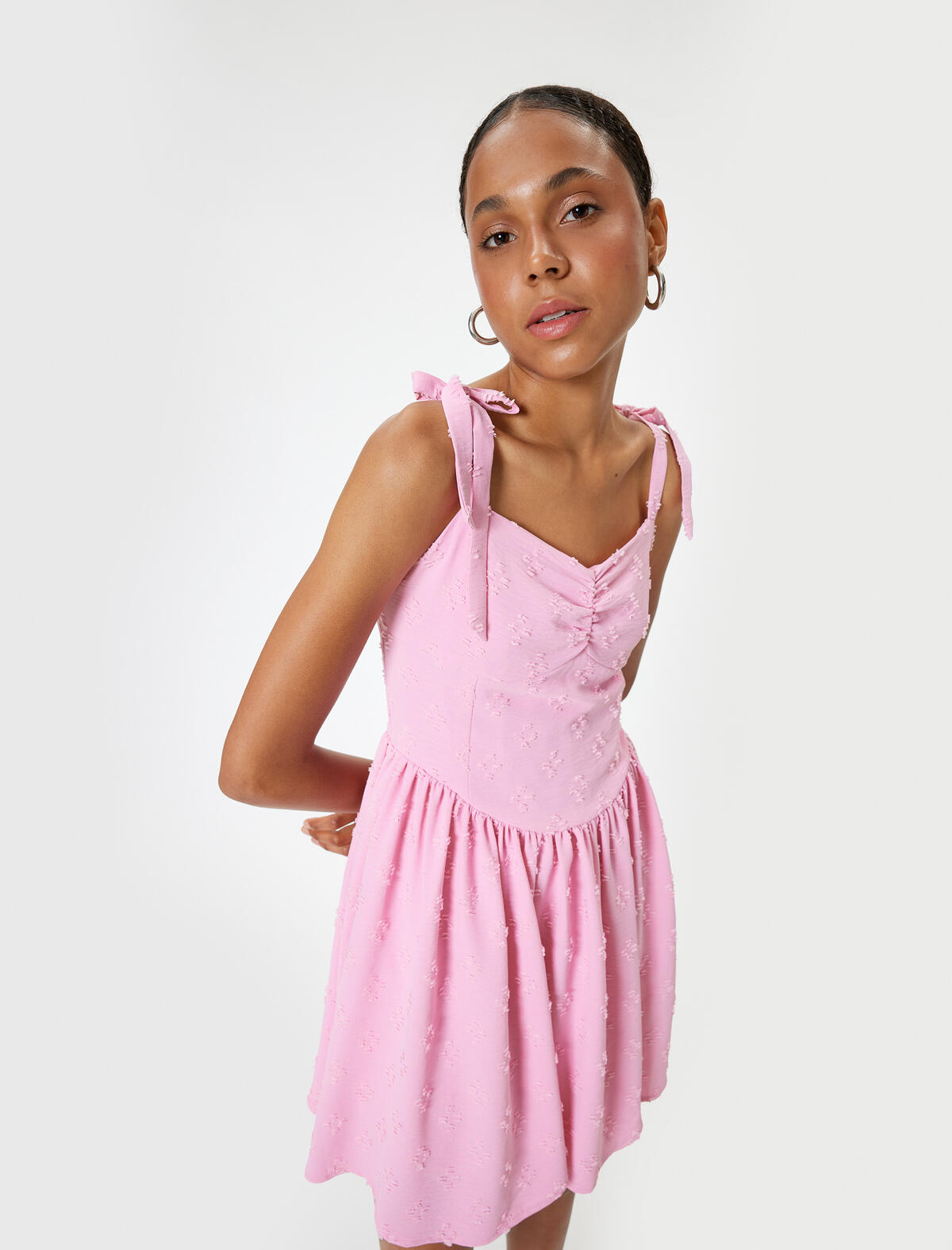 Koton Elbise 4SAL80020IW Pembe (Dy)