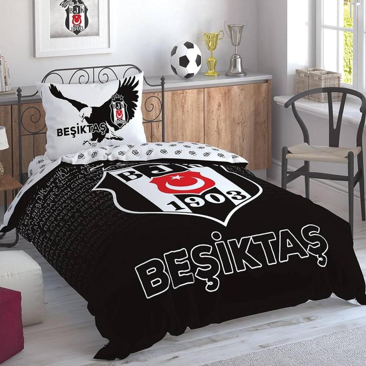 Taç Nevresim Takımı Tek Kişilik Disney Brf Beşiktaş Marslı Logo