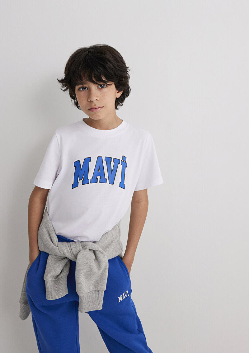 Mavi Tişört Erkek Çocuk M6610030-620 Beyaz
