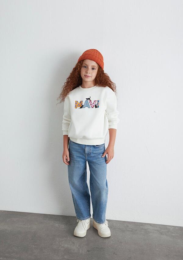 Mavi Sweatshirt Kız Çocuk M7S10169-70057 Ekru