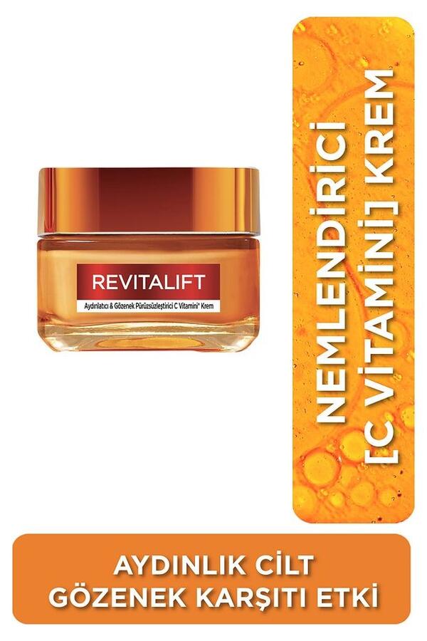 Loreal Paris Krem Revitalift Aydınlatıcı&Gözenek Pürüzsüzleştirici C Vitamini 50Ml