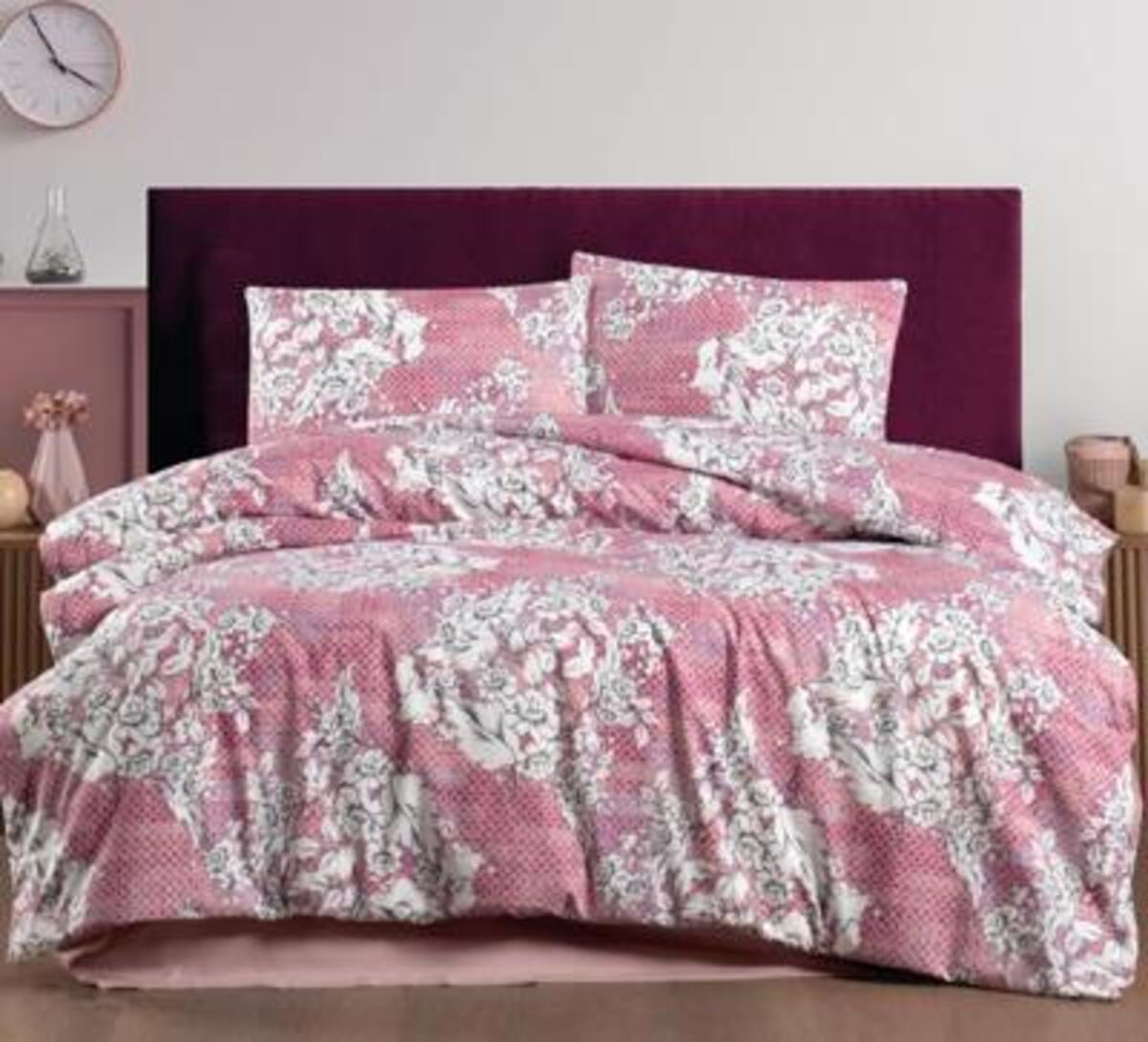 Kristal Nevresim Takımı Çift Kişilik Terry Cotton Rina Fuşya