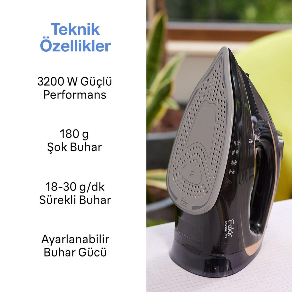 Fakir Ütü Buharlı Onyx Siyah