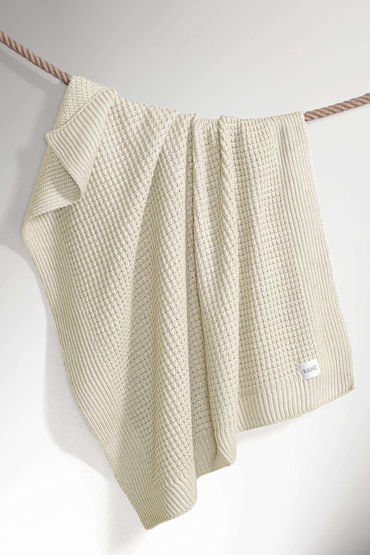 Kanz Triko Battaniye (Knz-006)(Knz-007) Krem