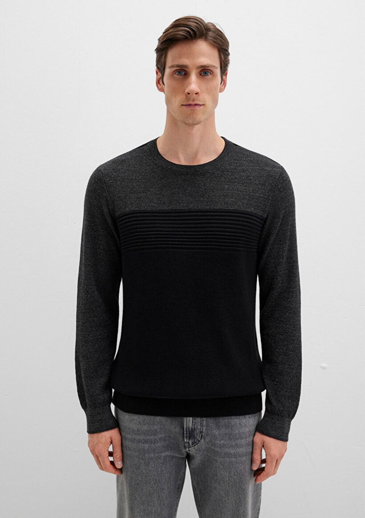 Mavi Kazak M070377-900 Siyah