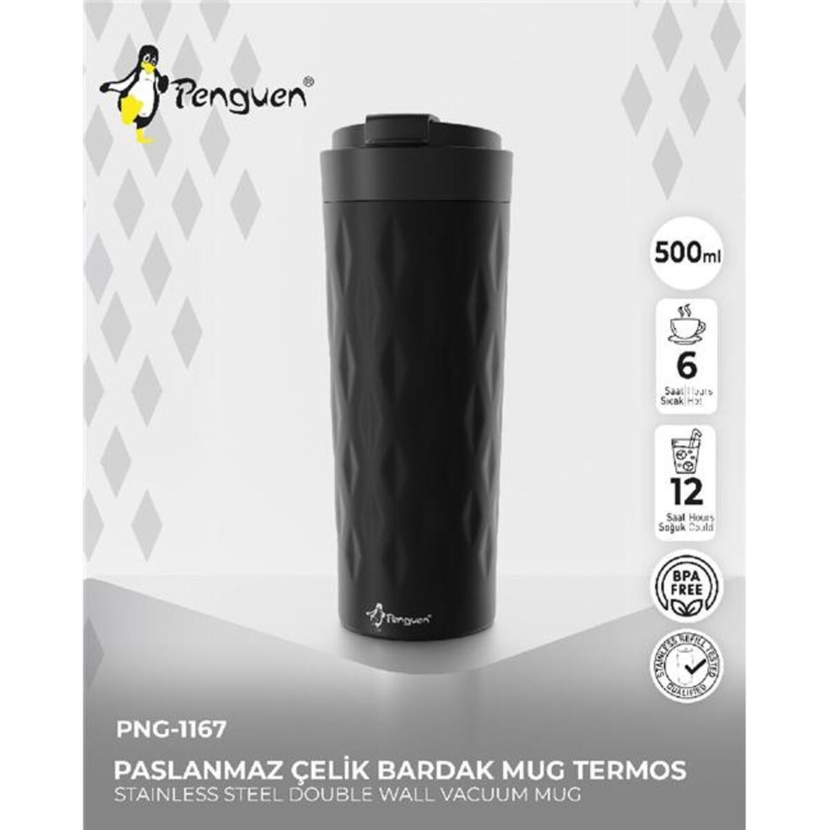 Penguen Termos Flip Çelik Mug 500Ml Png-1167