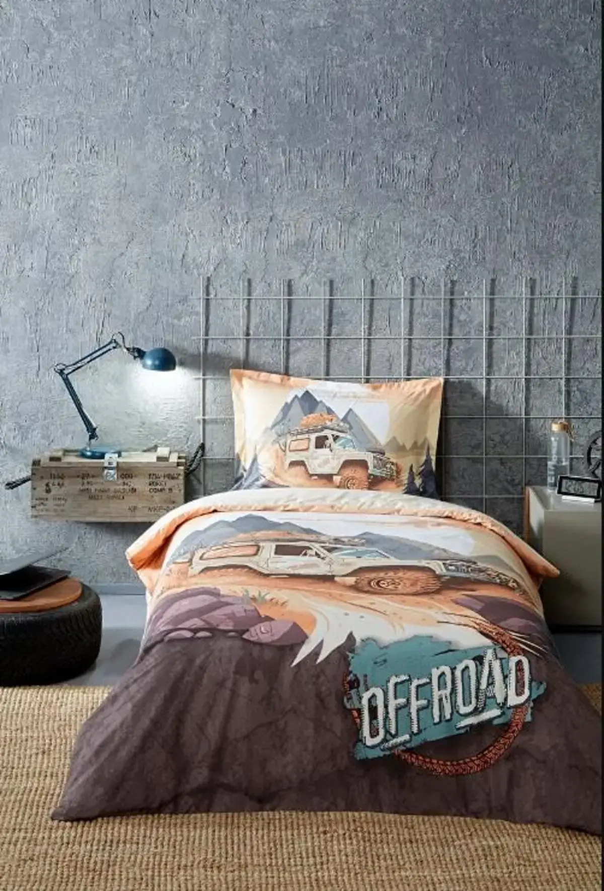 Özdilek Nevresim Takımı Tek Kişilik Ranforce Forest Road Krem
