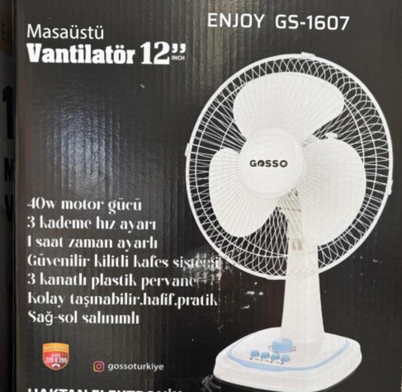 Gosso Masa Üstü Vantilatör GS-1607 12"
