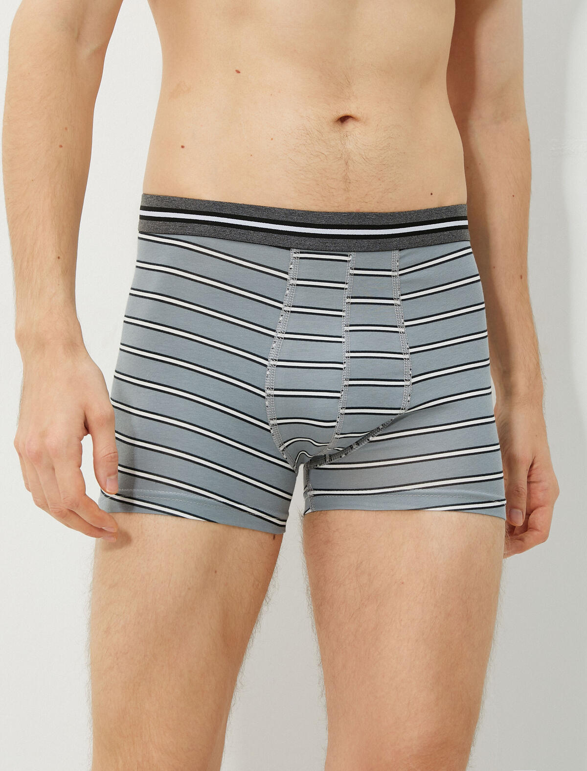Koton Boxer 3Lü 3SLM90036MK Gri Çizgili