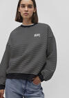 Mavi Sweatshirt M1S10100-85143 Siyah Çizgili