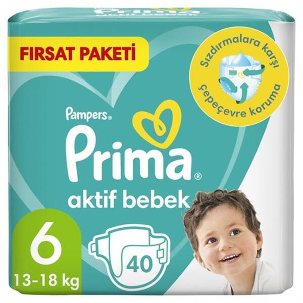 Prima Bez Aktif Bebek Fırsat Paketi Extra Large 6 Beden 40Lı