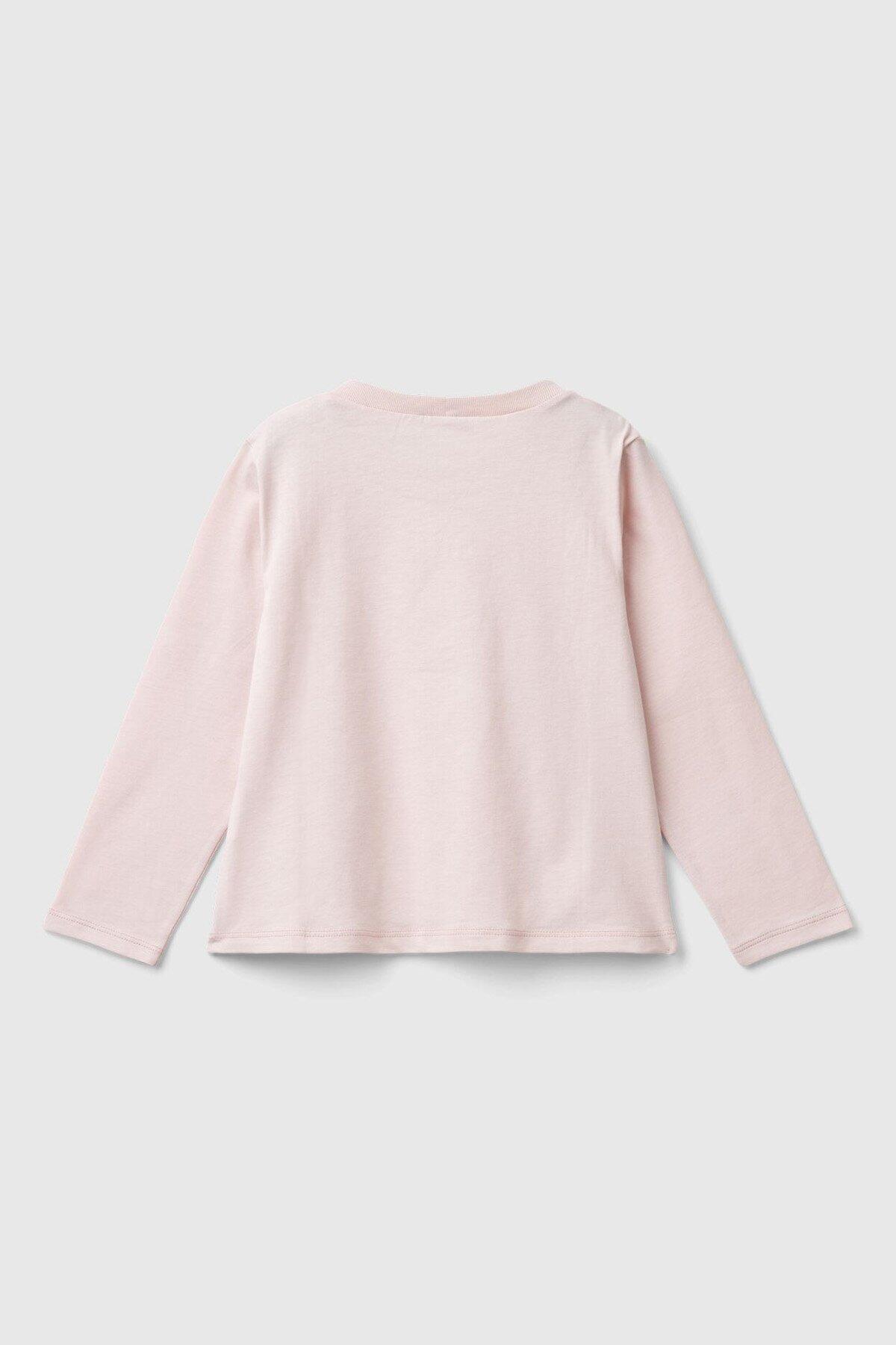 Benetton Uzun Tişört Kız Bebek 3ATNG10GL Açık Pembe