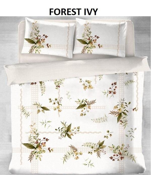 Nev Nevresim Takımı Tek Kişilik Ranforce Ivy Forest Krem