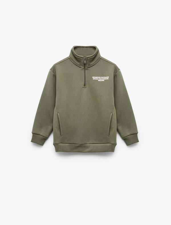 Koton Sweatshirt Erkek Çocuk 6WKB10056TK Haki