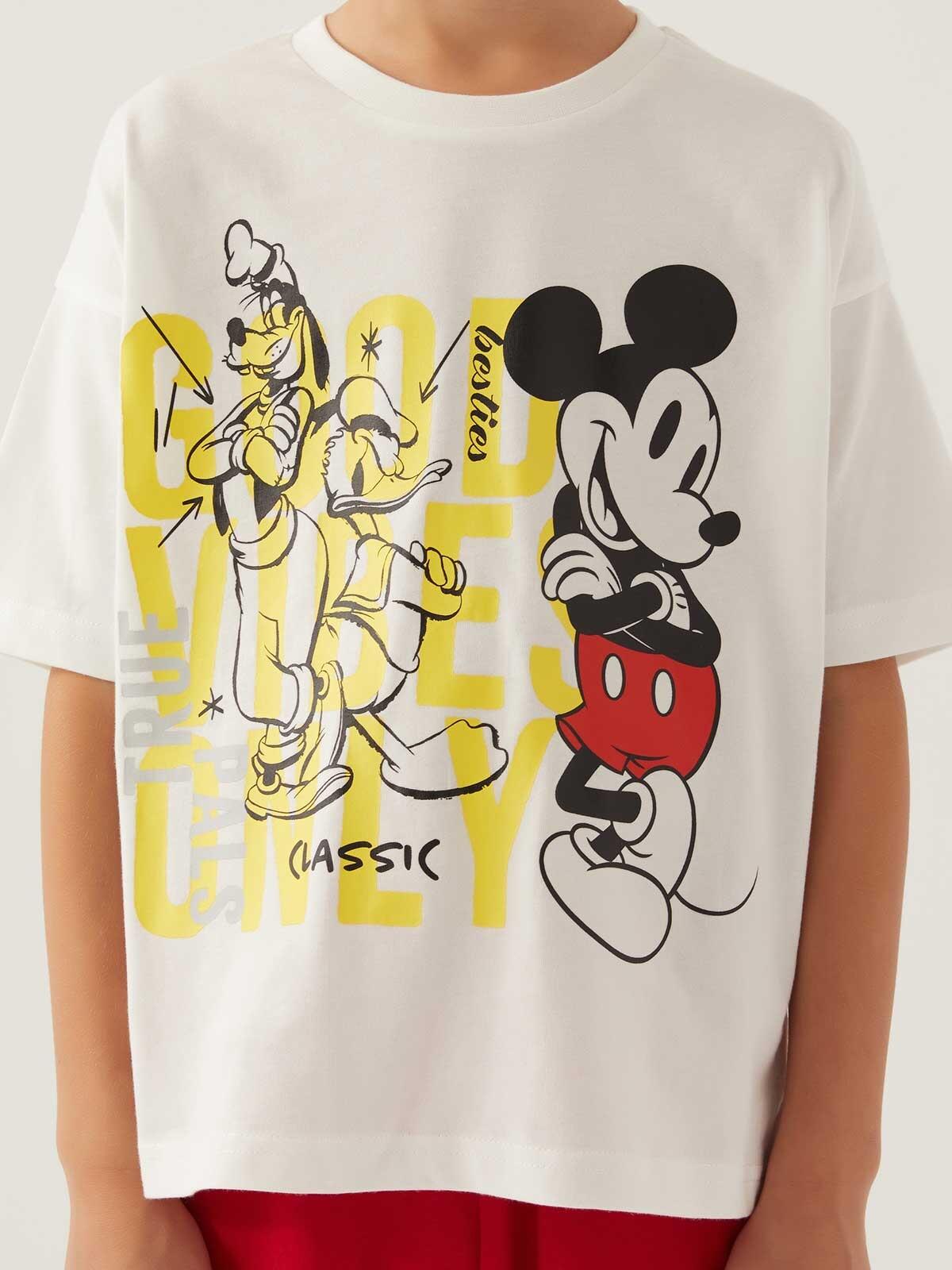 Mickey Mouse Kapri Takım Erkek Çocuk D4871-3 Krem