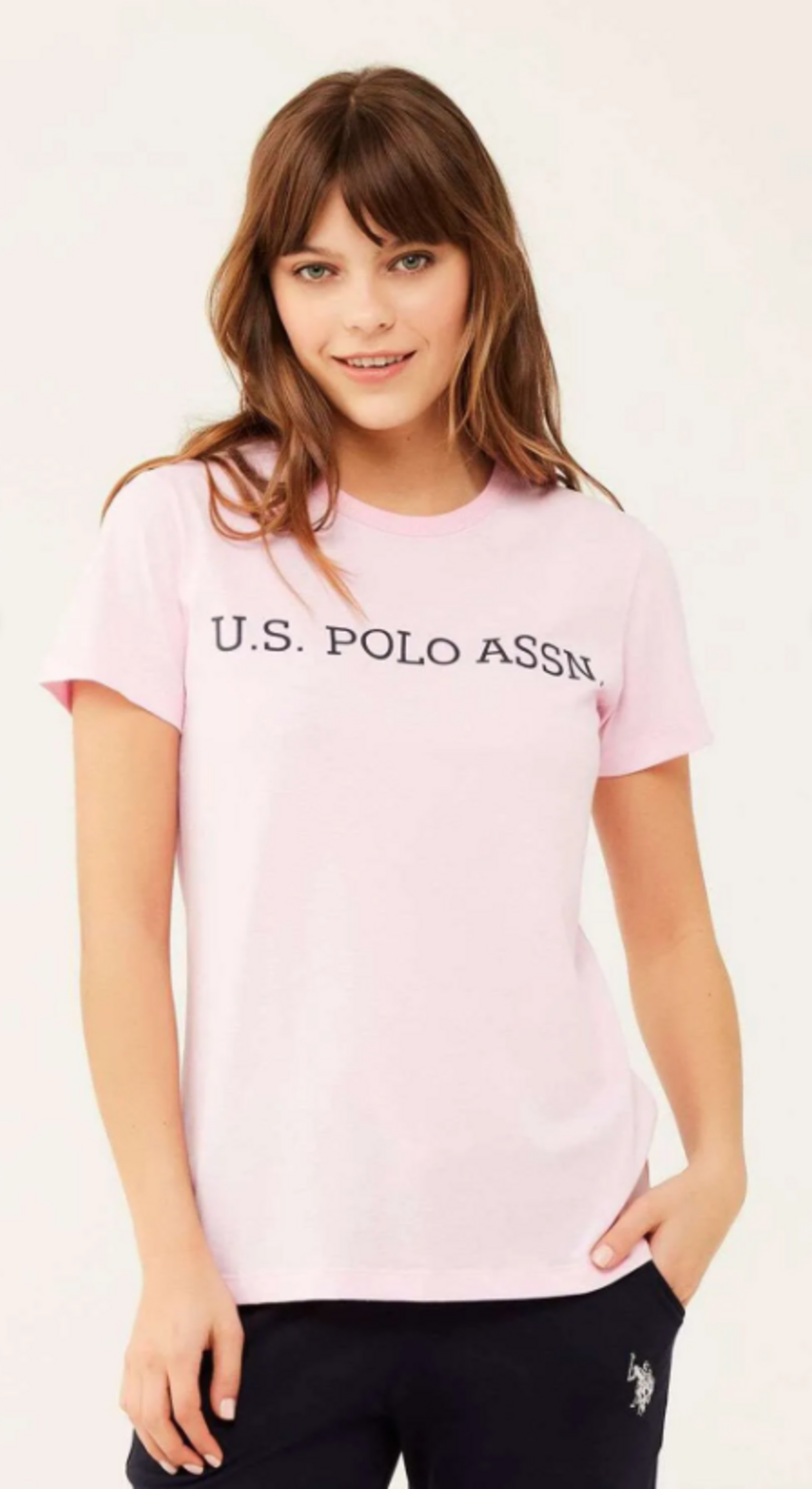 U.S. Polo Tişört Yuvarlak Yaka 16595 Pembe