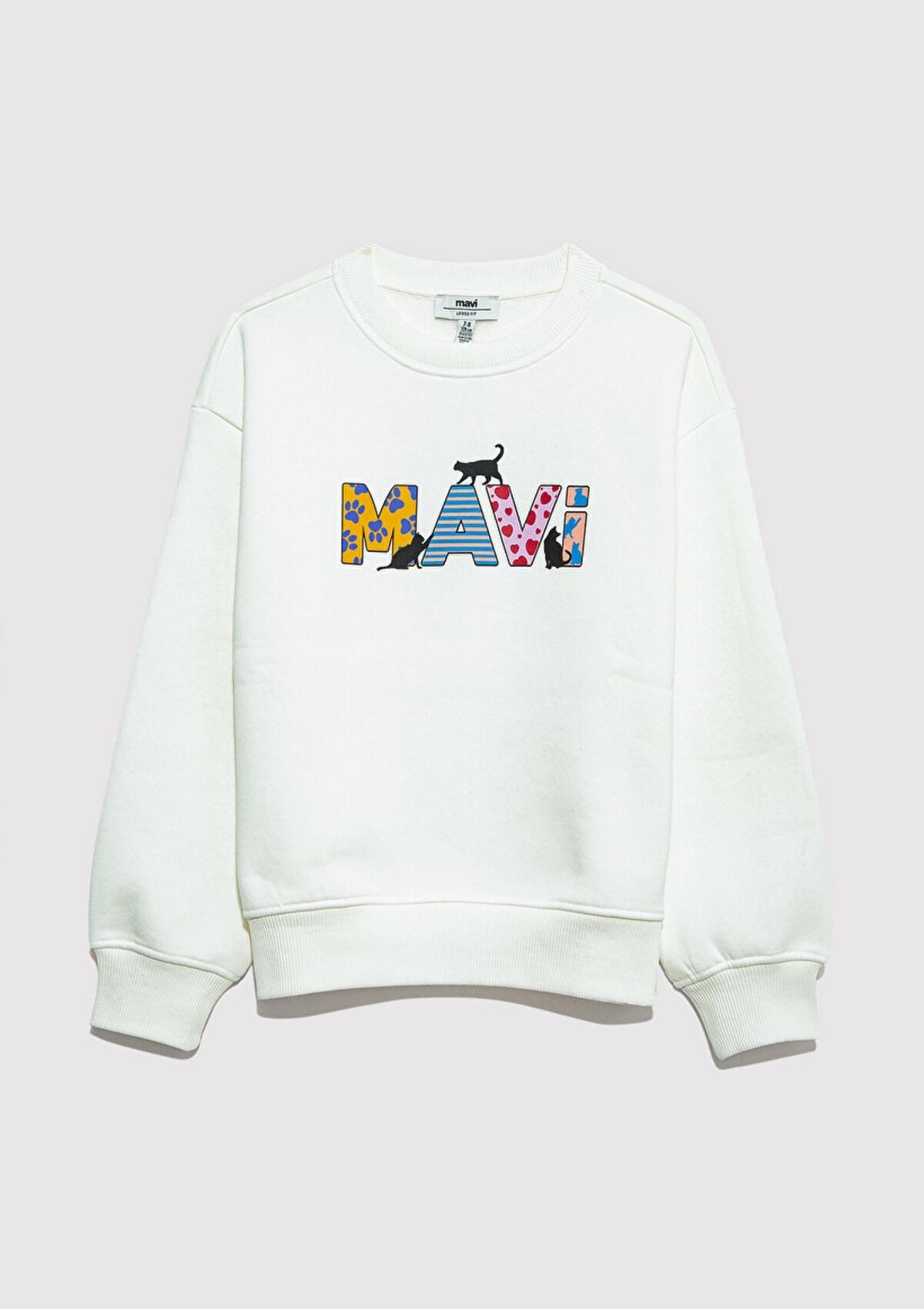 Mavi Sweatshirt Kız Çocuk M7S10169-70057 Ekru