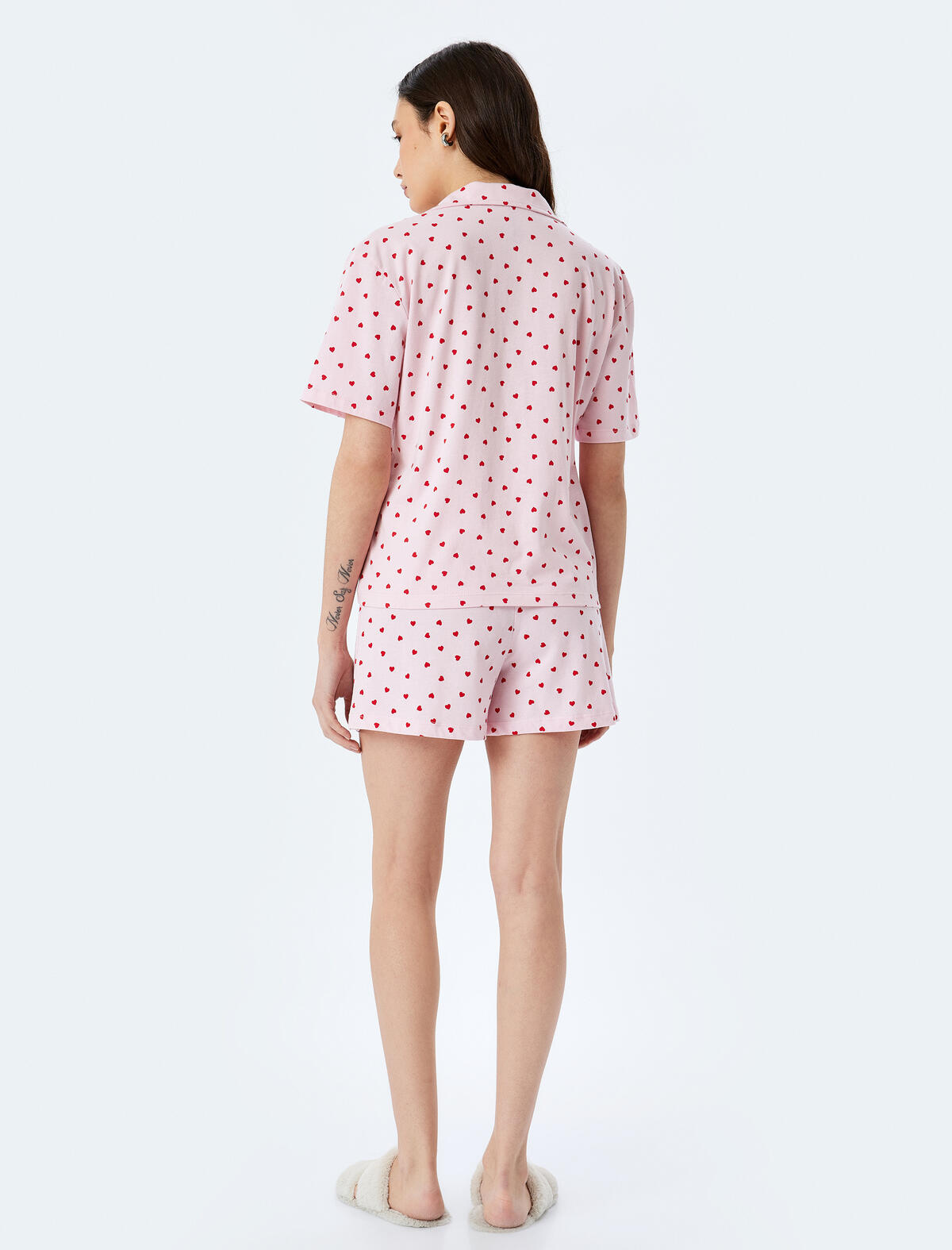 Koton Pijama Takımı 5SLK40050MK Pembe Desenli