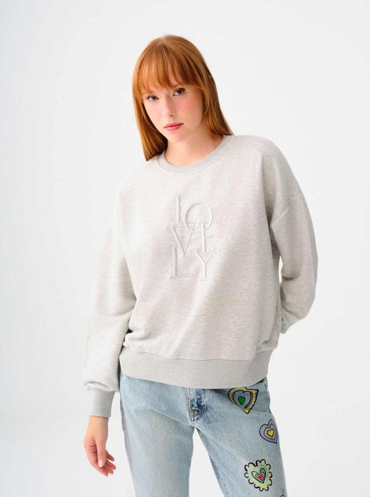 Loft Sweatshirt LF2038201 Gri Melanj