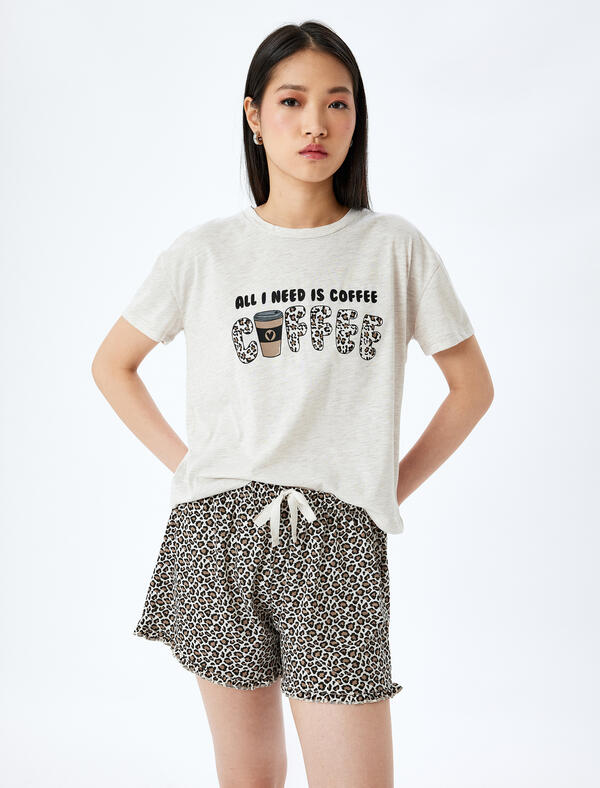 Koton Pijama Takımı 5SLK40016MK Bej