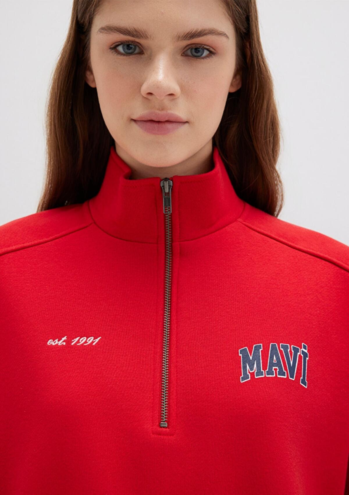 Mavi Sweatshirt M1S10373-90742 Kırmızı
