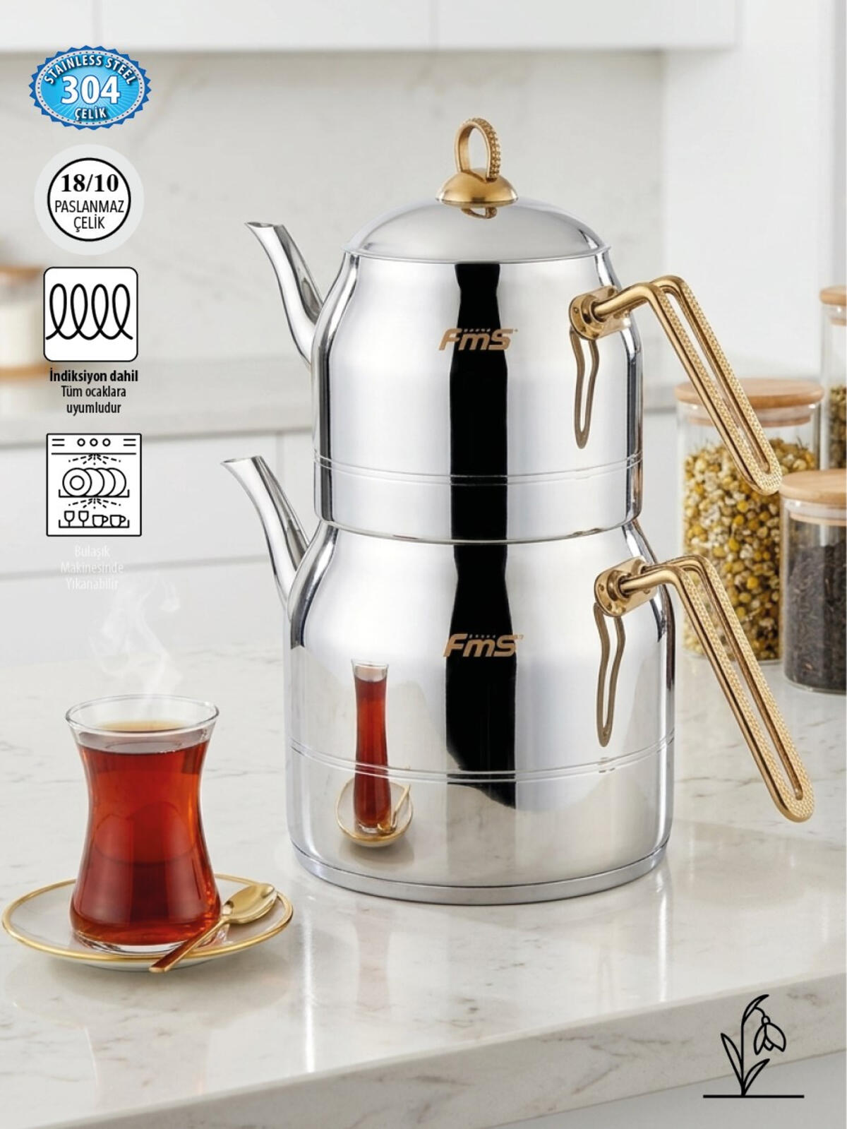Fms Çaydanlık Daisy Jumbo Metal Sap 4071Alt