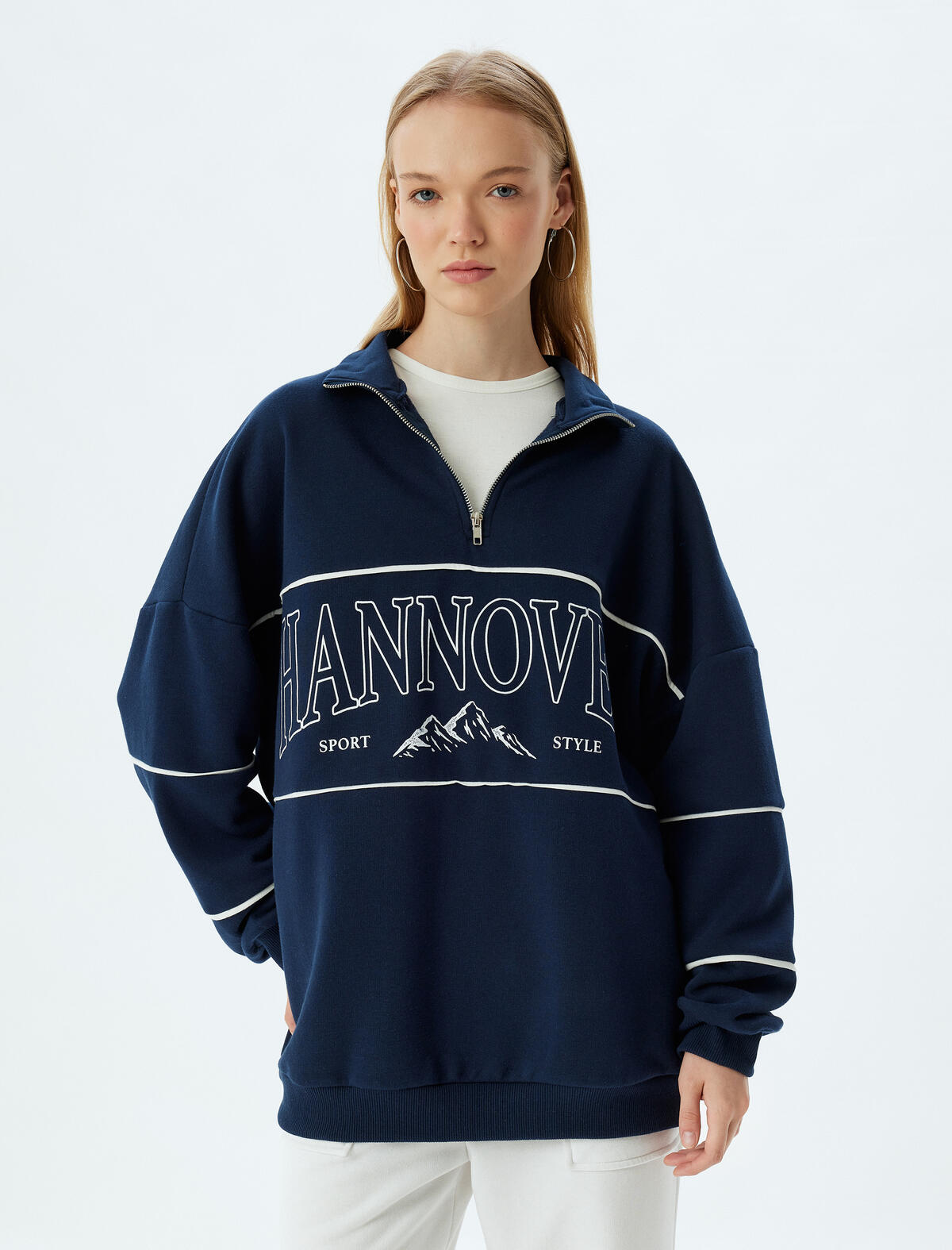 Koton Sweatshirt 5WAL10123IK Lacivert