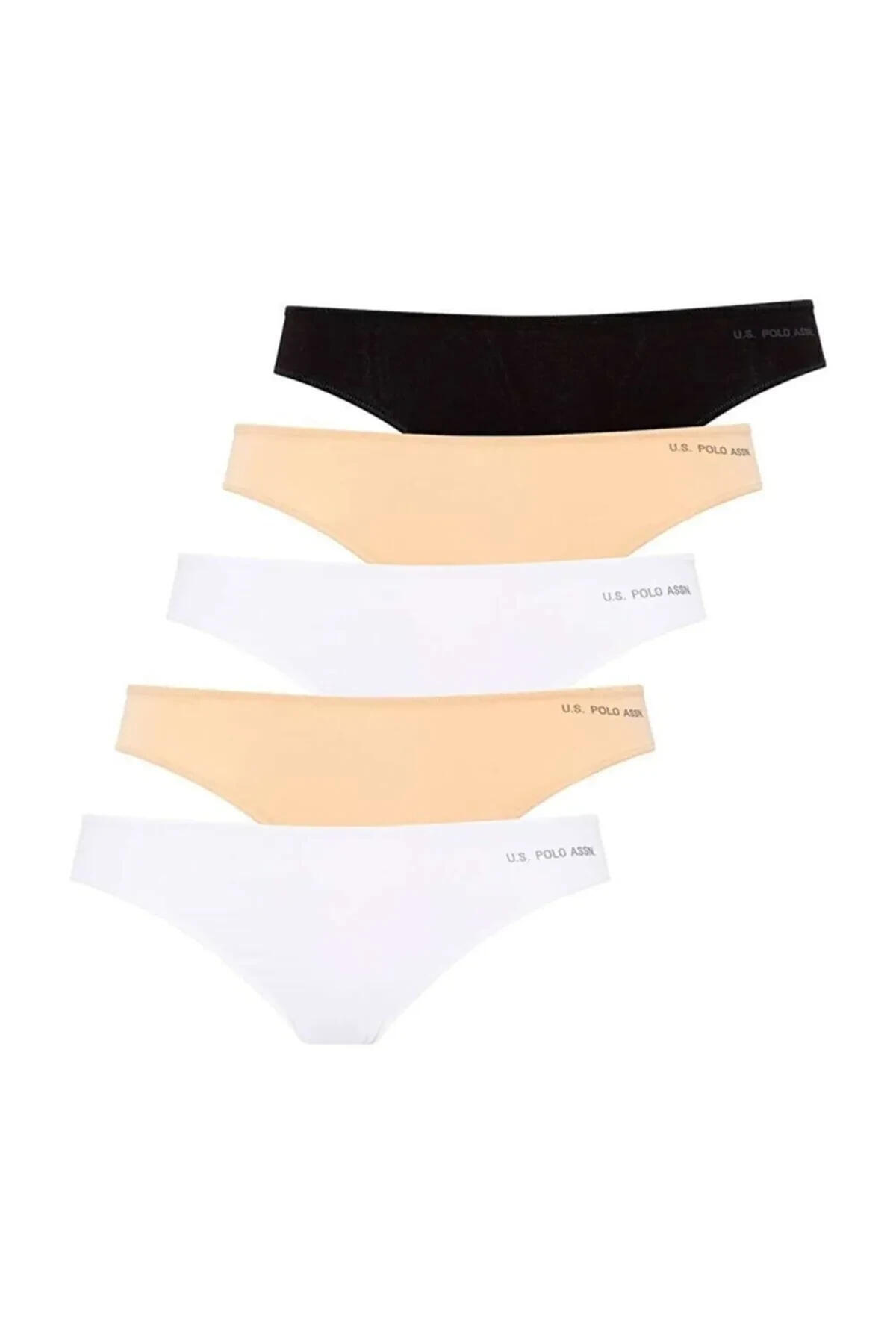 U.S. Polo Kadın Slip 5Li Kıl Lastikli 67006 Siyah-Byz-Ten