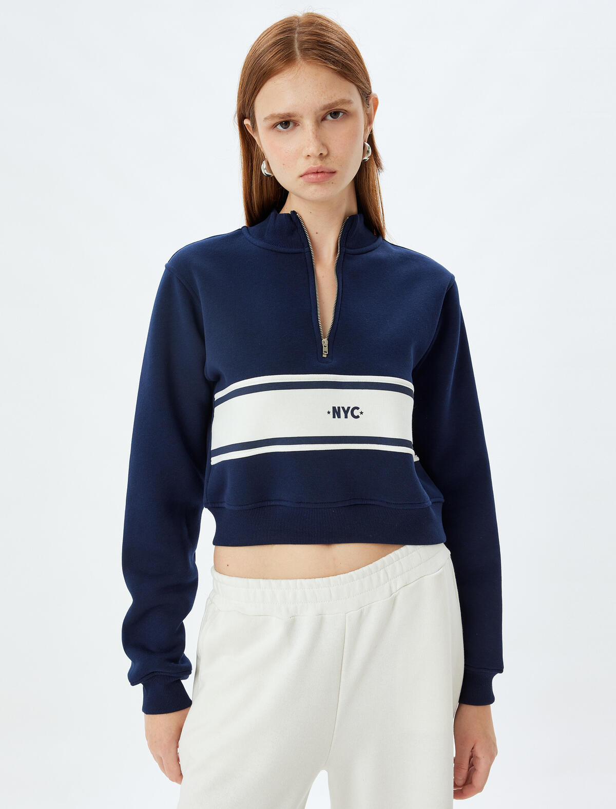 Koton Sweatshirt 5WAK10052EK Lacivert