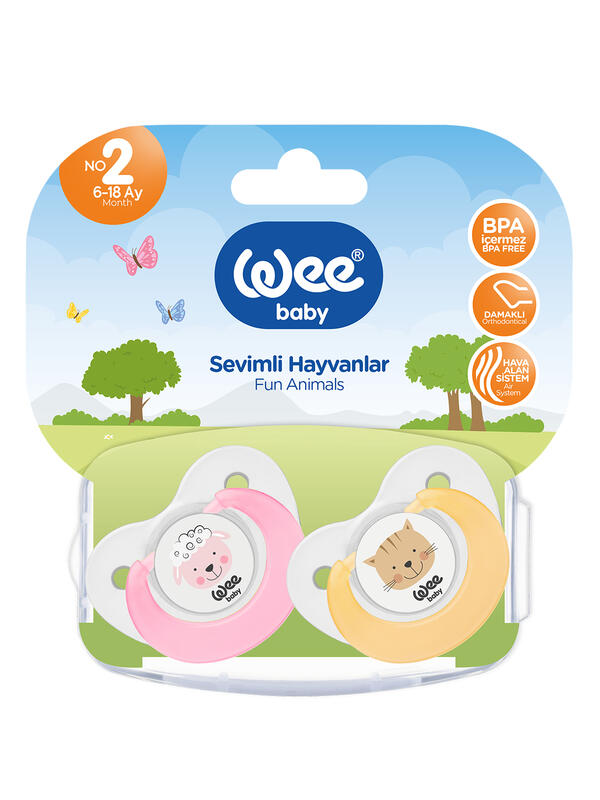 Wee Baby Emzik Damaklı 2Li Sevimli Hayvanlar No:2 Rb320