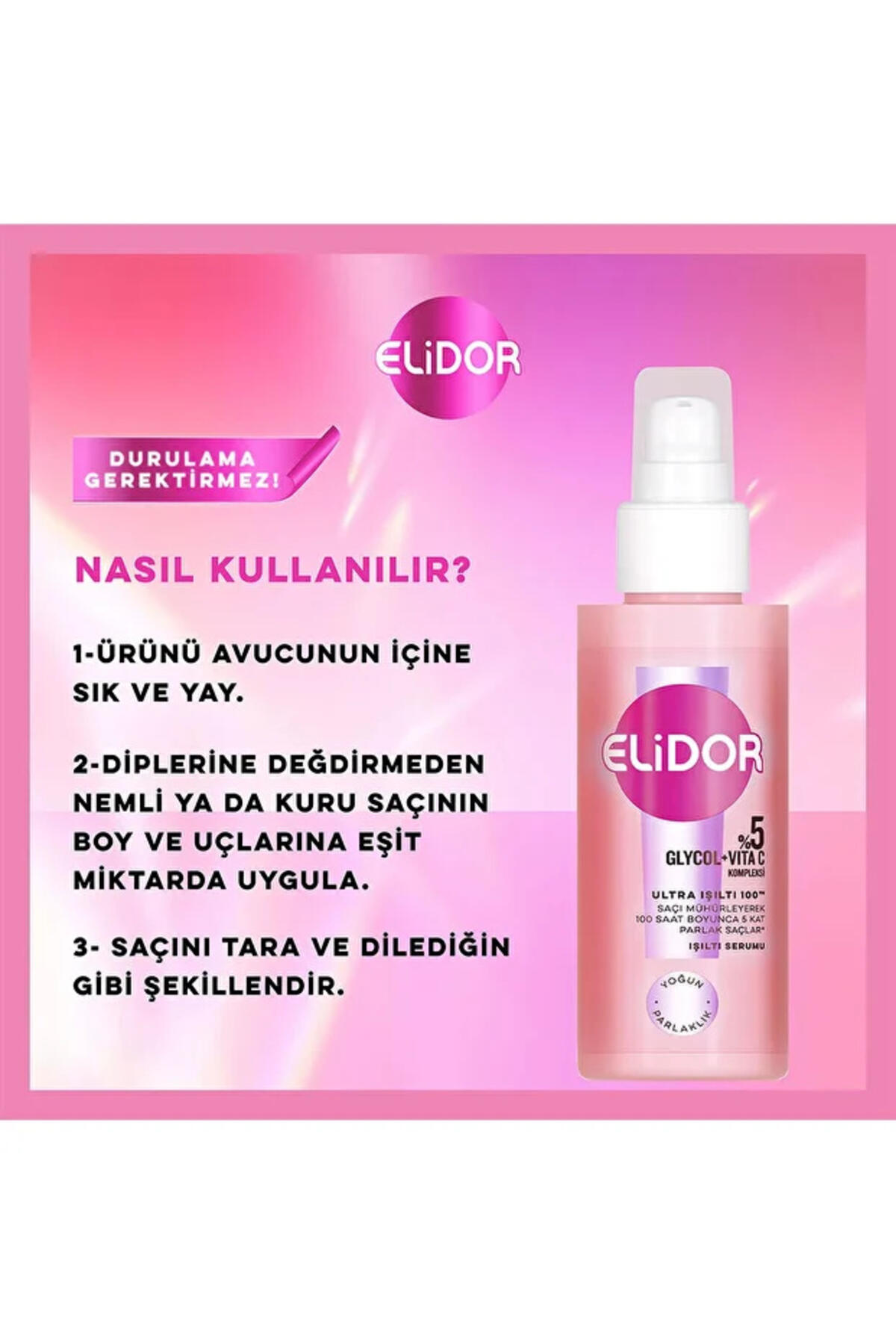 Elidor Saç Serumu Ultra Işıltı 90Ml
