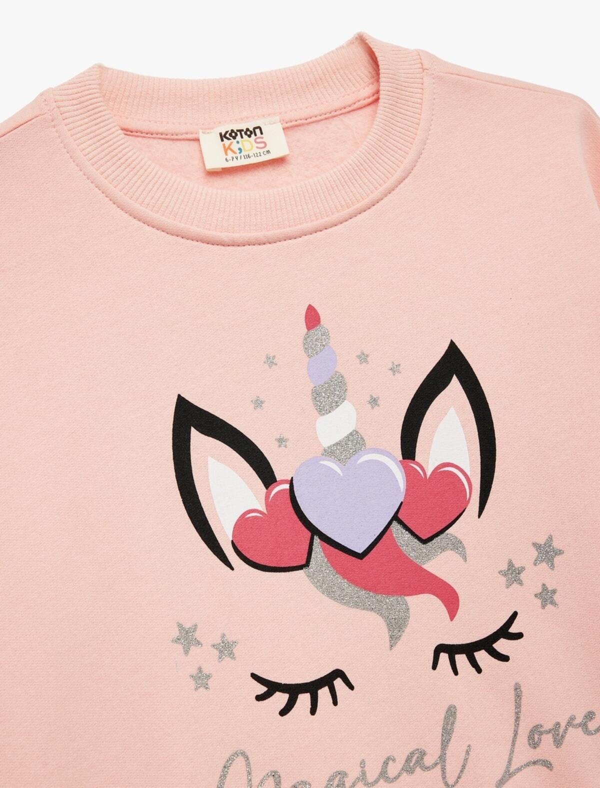 Koton Sweatshirt Kız Çocuk 6WKG10174AK Pembe