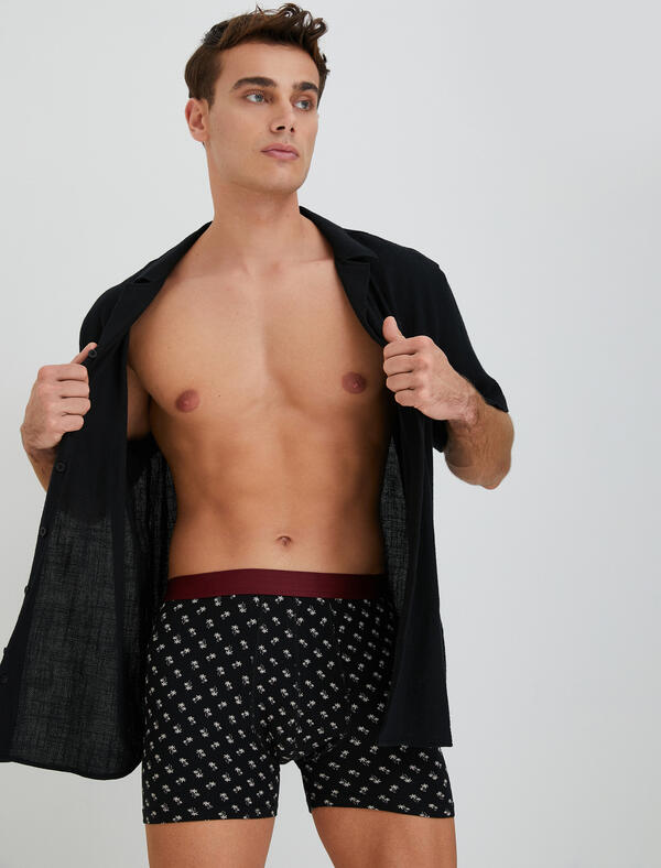 Koton Boxer 4WLM90016MK Siyah Desenli