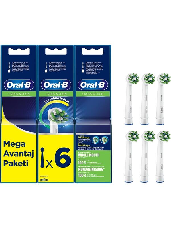 Oral-B Yedek Başlık 6Lı Cross Aciton EB50RX Beyaz