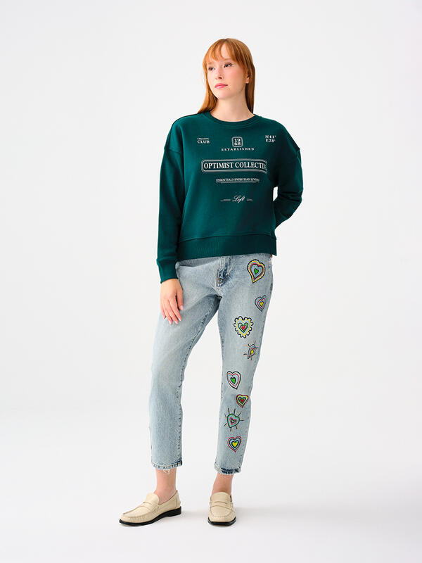 Loft Sweatshirt LF2038202 Koyu Yeşil