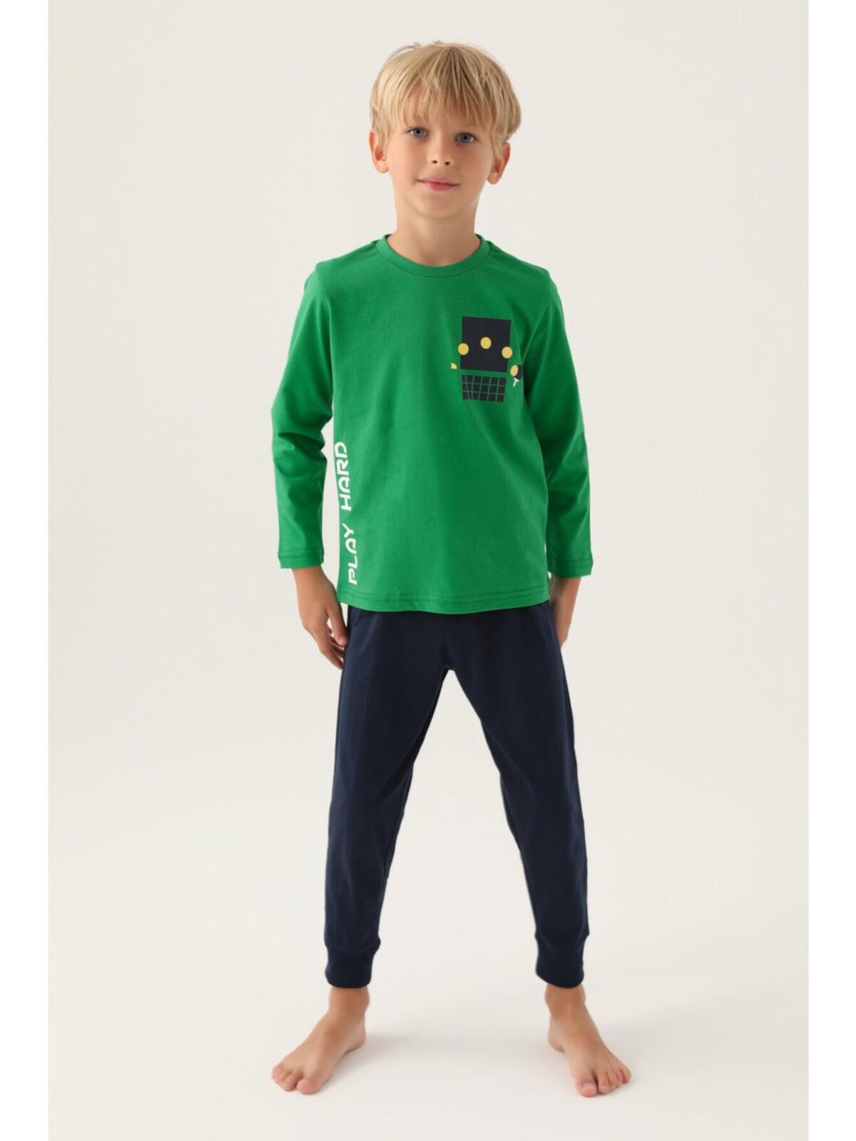 Rolypoly Pijama Takım Erkek Çocuk RP3338-2 Elma Yeşili