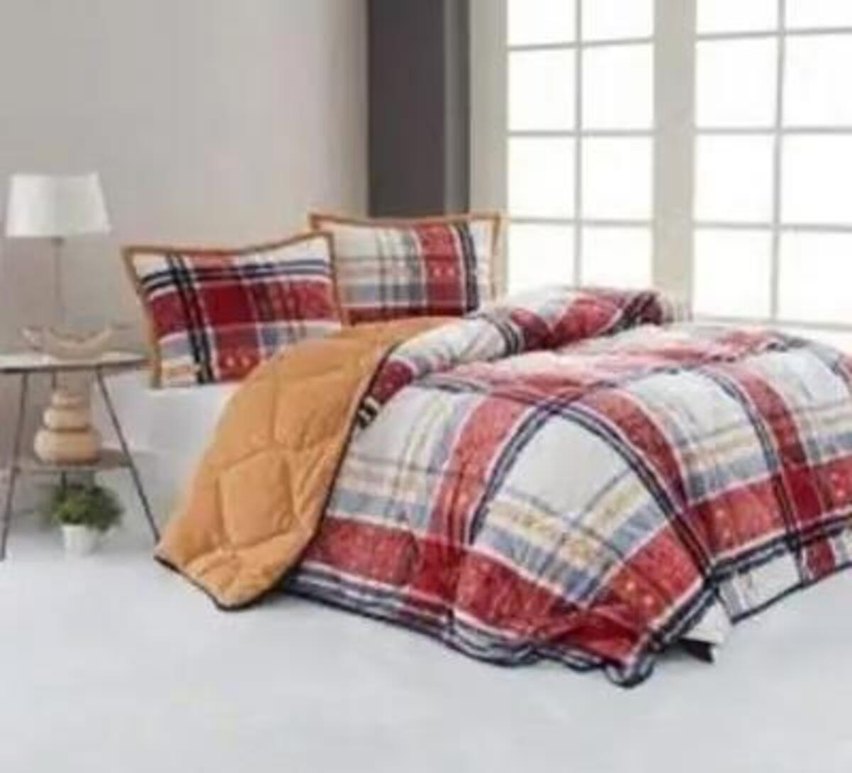 Merinos Yorgan Comforter Set Çk Boris Kırmızı-Mavi