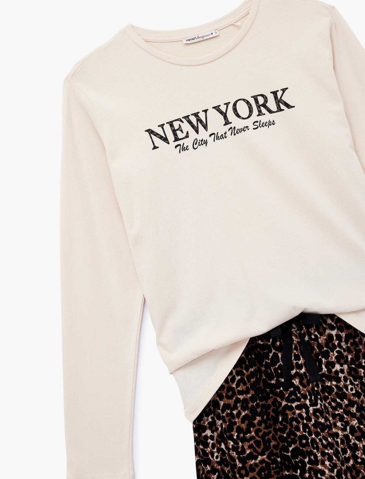 Koton Pijama Takımı 6WLK40150MK Kahverengi Desenli Koton Pijama Takımı 6WLK40150MK Kahverengi Desenli