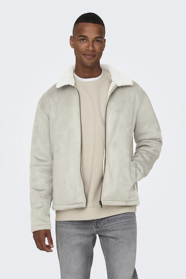 Only&Sons Ceket 22025212 Açık Gri Melanj