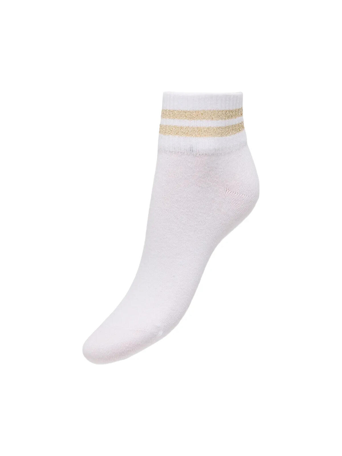 Only Kadın Çorap 15371128 Beyaz-Gold Çizgili
