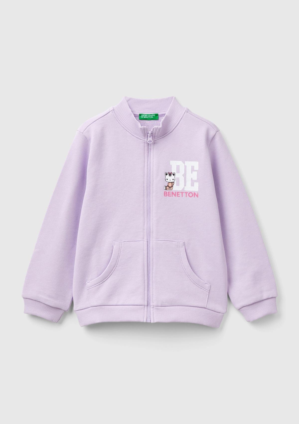 Benetton Sweatshirt Kız Bebek 3J70G5037 Lila