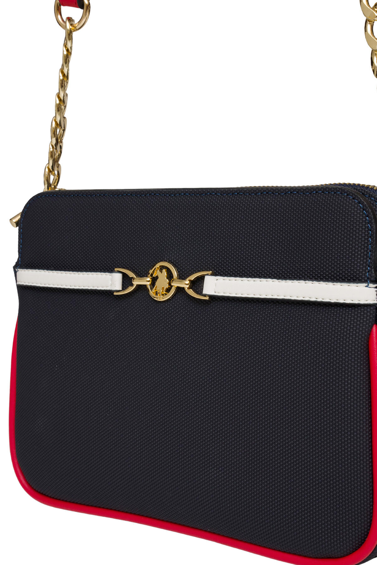 U.S. Polo Assn. Omuz Çanta US25239 Lacivert-Kırmızı