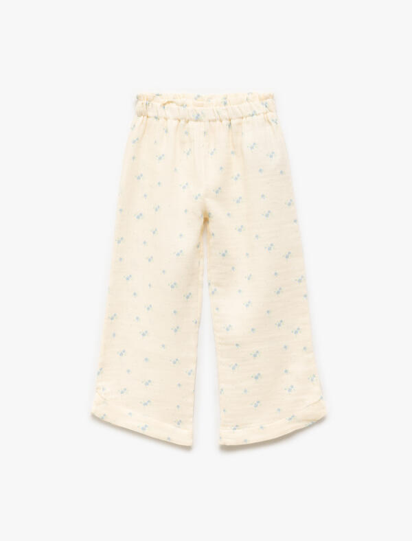 Koton Pantolon Kız Bebek 5SMG40013AW Ekru Desenli