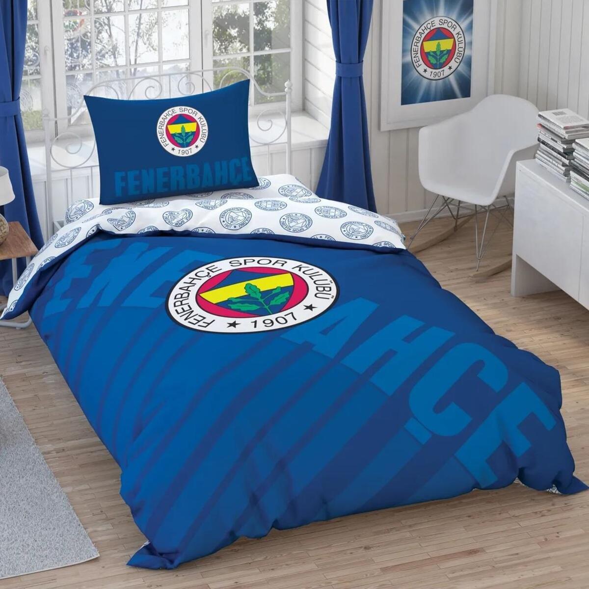Taç Nevresim Takımı Tek Kişilik Disney Fenerbahçe Lacivert Logo