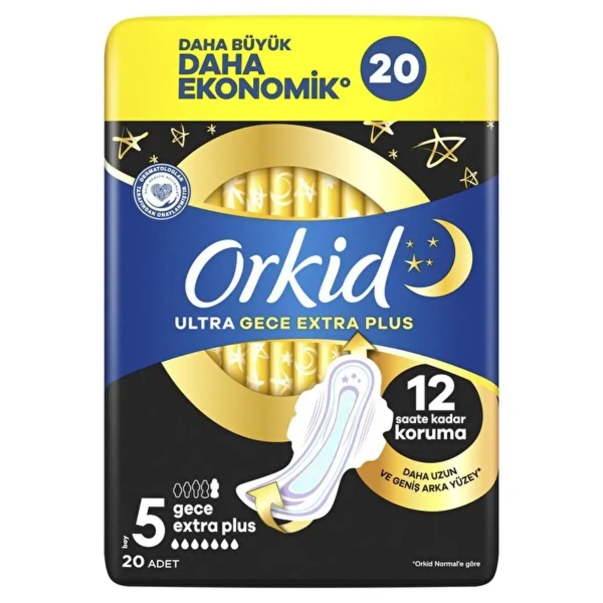 Orkid Hijyenik Ped Ultra Extra Gece Plus 20Li N:5