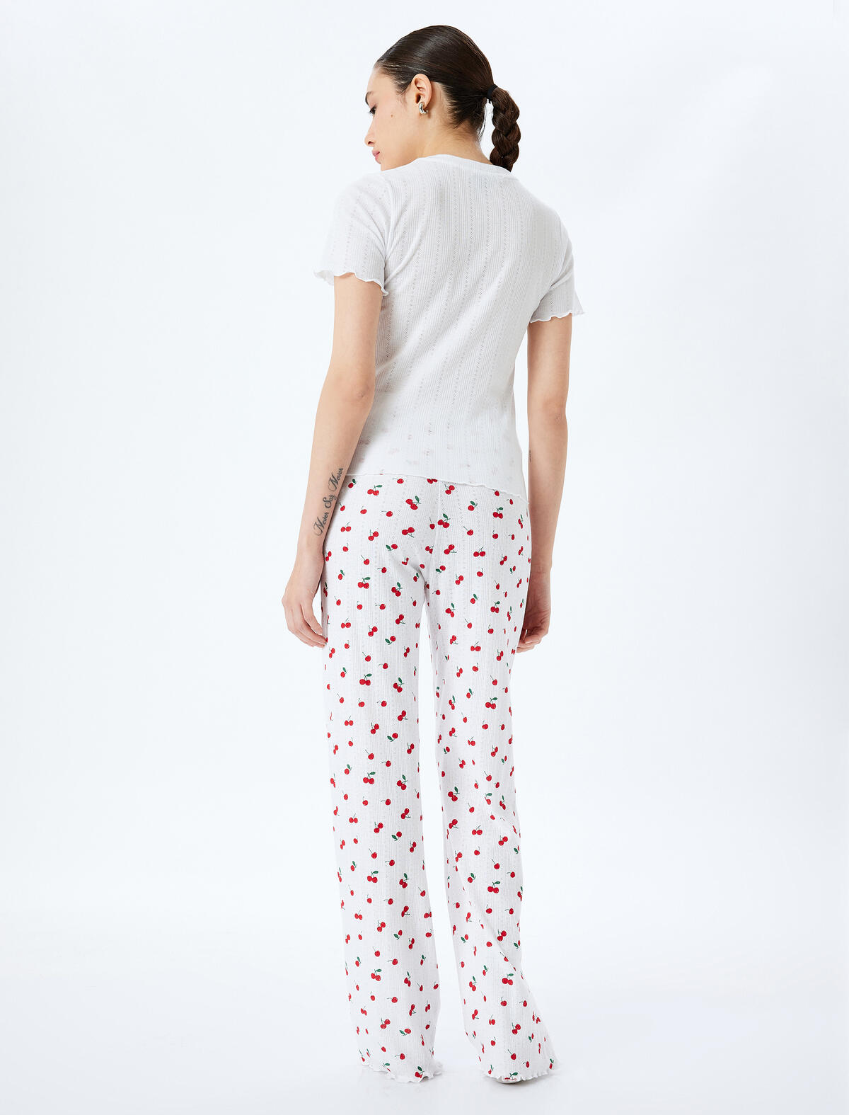 Koton Pijama Takımı 5SLK40062MK Kırmızı Desenli