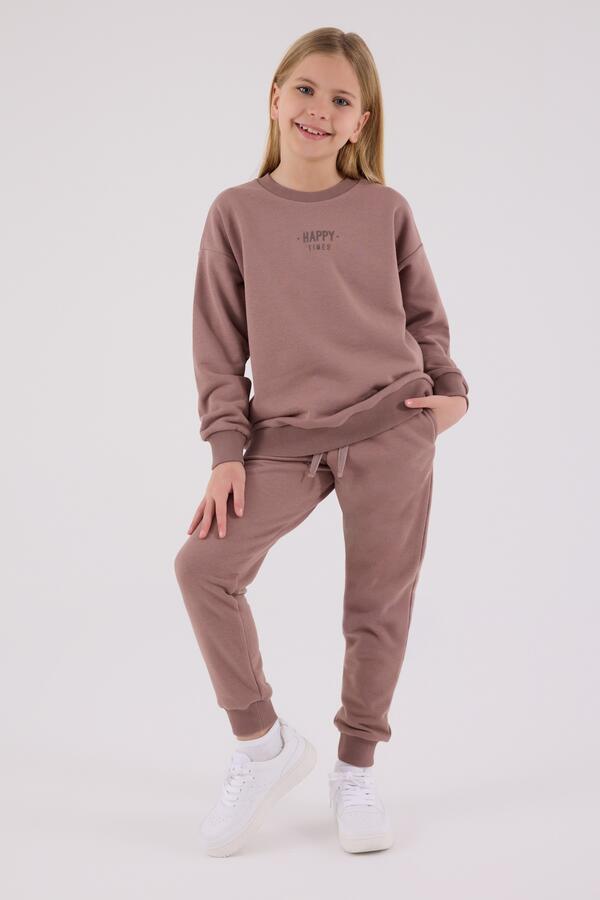 Rolypoly Eşofman Takımı Kız Çocuk RP3694-2 Vizon